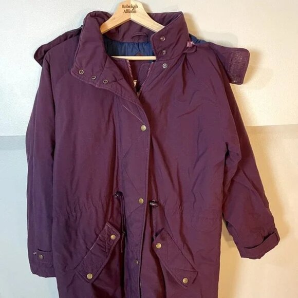 LL Bean Vintage Purple Thinsulate Parka Long Winter Coat in Size Medium/Large - Picture 5 of 16